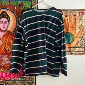 Oversized striped long sleeve shirt
